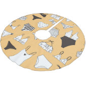 トロピカルビキニ：手描き夏のパターン ブラッシュドポリエステルツリースカート (アングル)