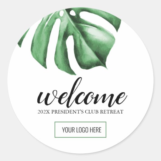 トロピカルビジネスのためのギフトバッグお土産ラベル ラウンドシール (正面)