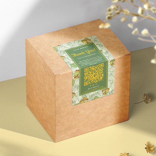 トロピカルビジネスサンキューボックスシールラベルQRコード ラベル