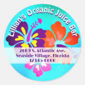 トロピカルビジネスハイビスカスラウンドアドレスステッカー ラウンドシール (正面)