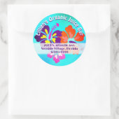 トロピカルビジネスハイビスカスラウンドアドレスステッカー ラウンドシール (バッグ)