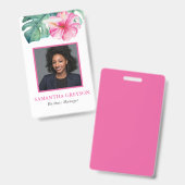 トロピカルビジネスブランディング写真名タグ バッジ (正面＆裏面)