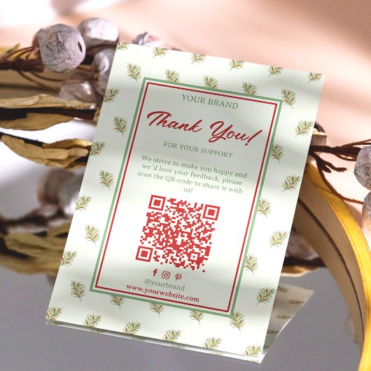 トロピカルビジネスQRコード付き注文カード サンキューカード