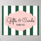 トロピカルビバリーヒルズピンクグリーンカードとギフト ポスター (正面)