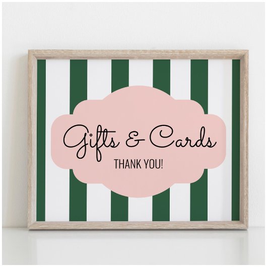 トロピカルビバリーヒルズピンクグリーンカードとギフト ポスター