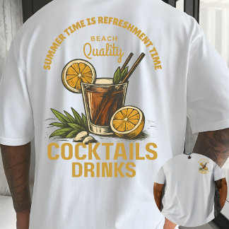 トロピカルビブラ:夏の楽しみにビーチドリンク Tシャツ