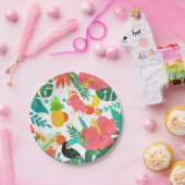 トロピカルビブ葉スフローラサマールアウ（ハワイ式宴会）パーティー ペーパープレート (パーティー)