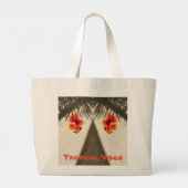 トロピカルビベスハイビスカスビーチポリネシアハワイアン ラージトートバッグ (裏面)