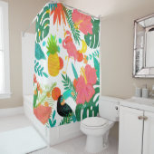 トロピカルビベス葉フローラサマーシック シャワーカーテン (インサイチュ)