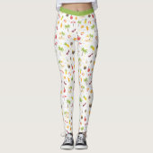 トロピカルビーチおもしろいパームツリーパイナップルサングラス レギンス (正面)