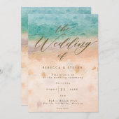 トロピカルビーチでの海外挙式 招待状 (正面/裏面)