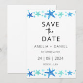 トロピカルビーチでの目的地ウェディング　保存日 招待状 (正面/裏面)