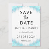 トロピカルビーチでの目的地ウェディング　保存日 招待状 (正面)