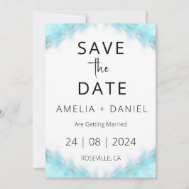 トロピカルビーチでの目的地ウェディング 保存日 招待状