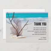 トロピカルビーチとホワイトシーシェルありがとう サンキューカード (正面/裏面)