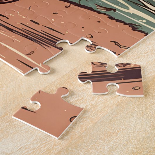 トロピカルビーチのエキゾチックなショートヘア ジグソーパズル (側面)