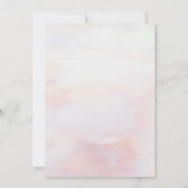 トロピカルビーチのバラ色の花の洗礼 招待状 (裏面)