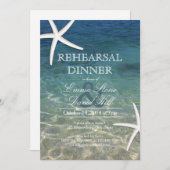 トロピカルビーチのヒトデのリハーサルディナー 招待状 (正面/裏面)