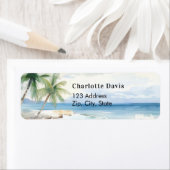 トロピカルビーチのヤシの木の返送先 ラベル (インサイチュ)