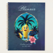 トロピカルビーチの可愛い漫画バナナ。 プランナー手帳 (正面)