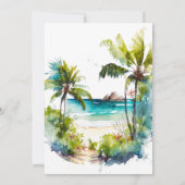 トロピカルビーチの手のひらは日付カードを保存 サンキューカード (裏面)