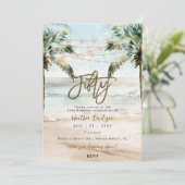 トロピカルビーチの手のひら50th誕生日パーティー 招待状 (スタンド正面)