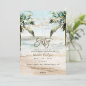 トロピカルビーチの手のひら60th誕生日パーティー 招待状 (スタンド正面)