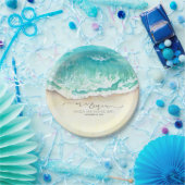 トロピカルビーチの新郎新婦の結婚式 ペーパープレート (パーティー)