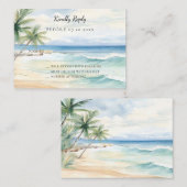 トロピカルビーチの水彩画ウェディング返信ＲＳＶＰ ノートカード (正面/裏面)