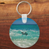 トロピカルビーチの波の名前 キーホルダー (正面)