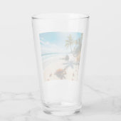 トロピカルビーチの海のカニ – 穏やかな大洋 タンブラーグラス (裏面)