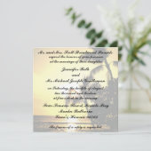 トロピカルビーチの海岸線での結婚式 招待状 (スタンド正面)