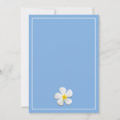 トロピカルビーチの白いプルメリアの花、RSVP 招待状 (裏面)