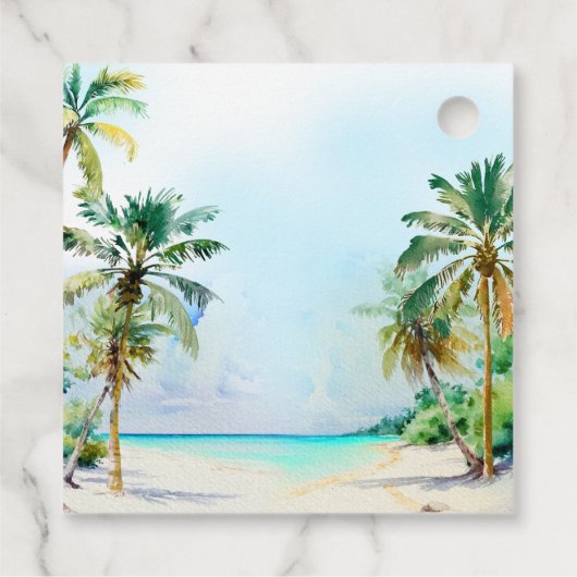 トロピカルビーチの目的地の結婚式 フェイバータグ (裏面)