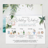 トロピカルビーチの結婚式の週末の予定 | ウェディングペーパーアイテム 招待状 (正面/裏面)