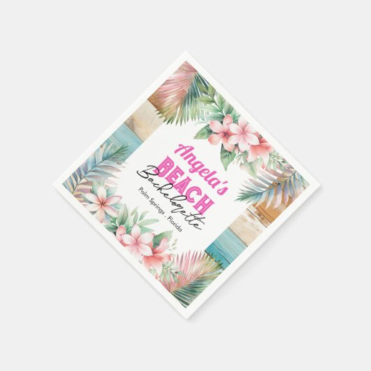 トロピカルビーチの花嫁おさらいパーティー スタンダードカクテルナプキン (角)