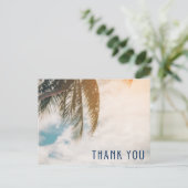 トロピカルビーチの行き先結婚式ありがとう ポストカード (スタンド正面)