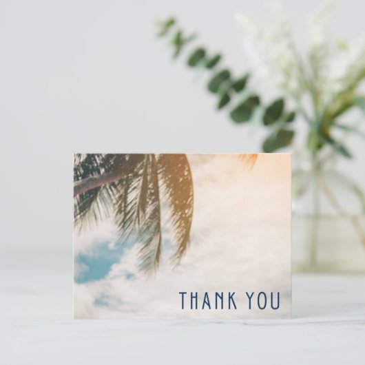 トロピカルビーチの行き先結婚式ありがとう ポストカード (スタンド正面)