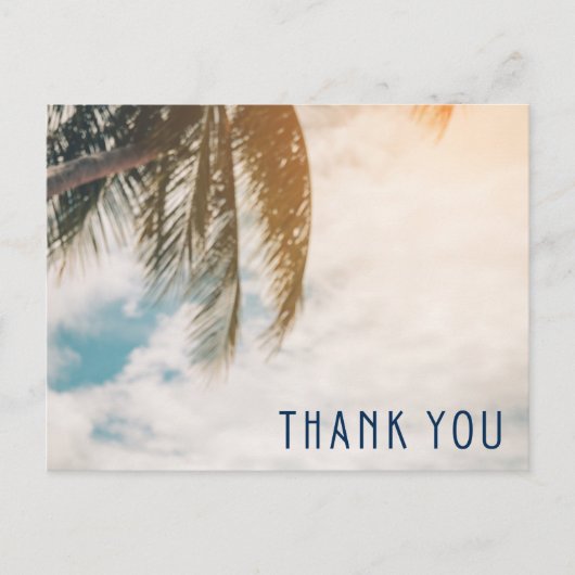 トロピカルビーチの行き先結婚式ありがとう ポストカード (正面)