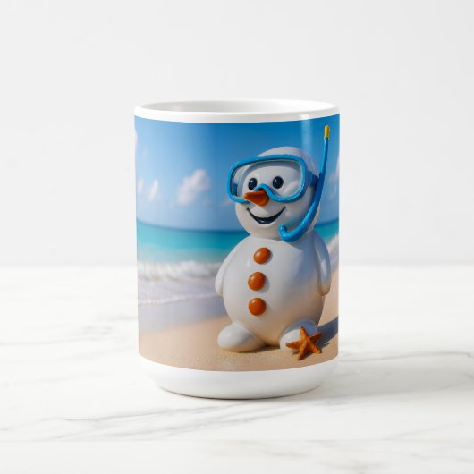 トロピカルビーチの雪だるま コーヒーマグカップ (中央)