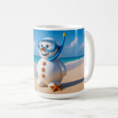 トロピカルビーチの雪だるま コーヒーマグカップ (正面右)