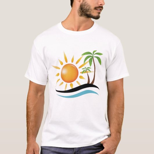トロピカルビーチの雰囲気 Tシャツ (正面)