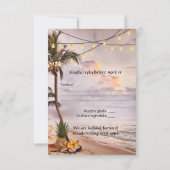 トロピカルビーチまたはデスティネーションウェディングの出欠確認カード 出欠カード (裏面)