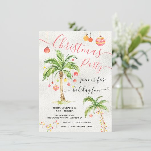 トロピカルビーチアイランドクリスマスパーティの招待状 招待状 (スタンド正面)