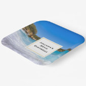 トロピカルビーチアイランドパラダイスフォト誕生日 ペーパープレート (傾斜あり)