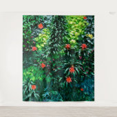 トロピカルビーチアイランドフローラルムラール | 壁 タペストリー (正面)