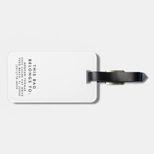 トロピカルビーチアドベンチャーが呼び出す私は行かなければならない ラゲッジタグ (裏面横)