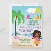 トロピカルビーチアロハルアウ(ハワイ式宴会)誕生日招待状 招待状 (正面)
