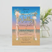 トロピカルビーチアーバーアーチ結婚式招待状 招待状 (スタンド正面)