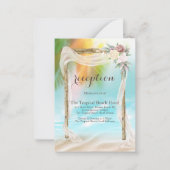 トロピカルビーチアーバーボホウェディングレセプションカード ノートカード (正面)
